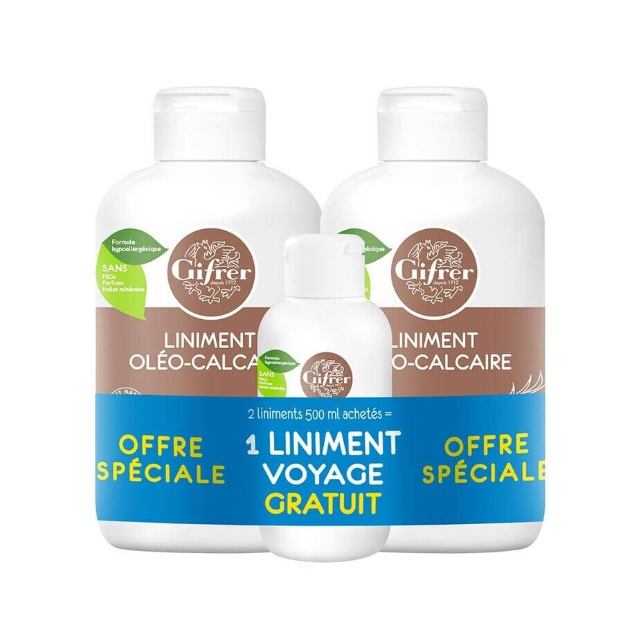 Buy Gifrer Flax Oleo-Calcareous 2x500ml + 100ml complimentary Gifrer Flax Oleo-Calcareous 2x500ml + 100ml complimentary