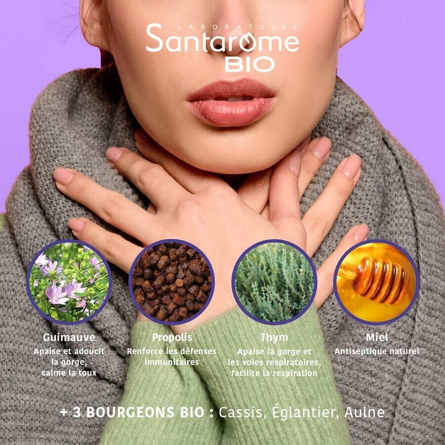 Santarome Biologische Respi'rub Siroop voor Neus en Keel 125 ml