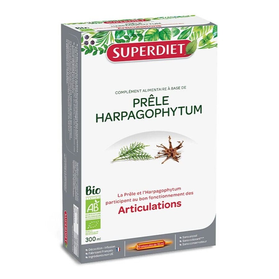 Superdiet Prele Harpagophytum Organic Articulations 20 Vials