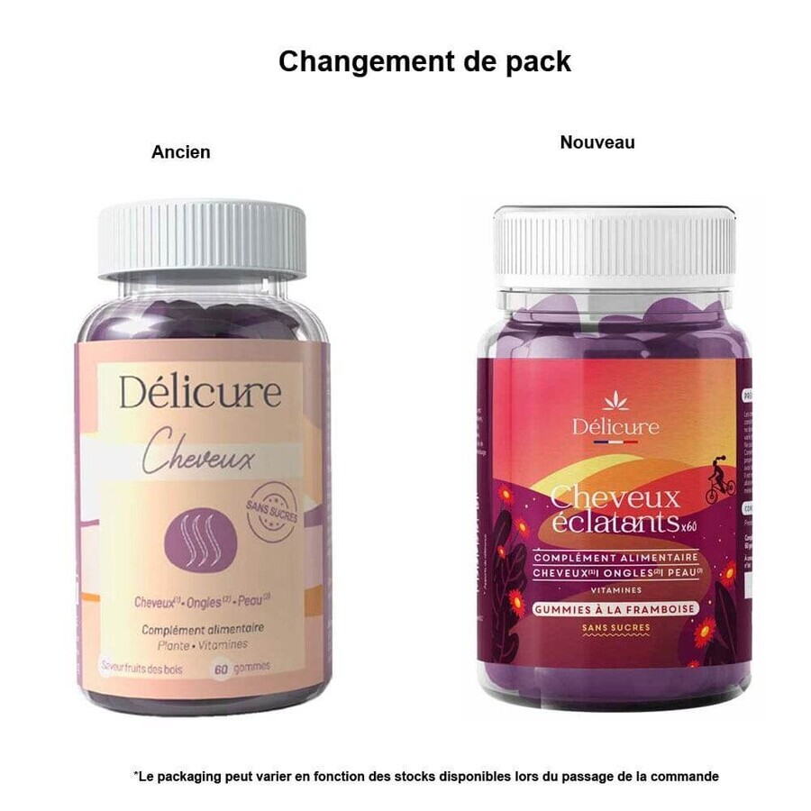 Delicure Hair Taste Raspberry Sugar Free x60 Gum