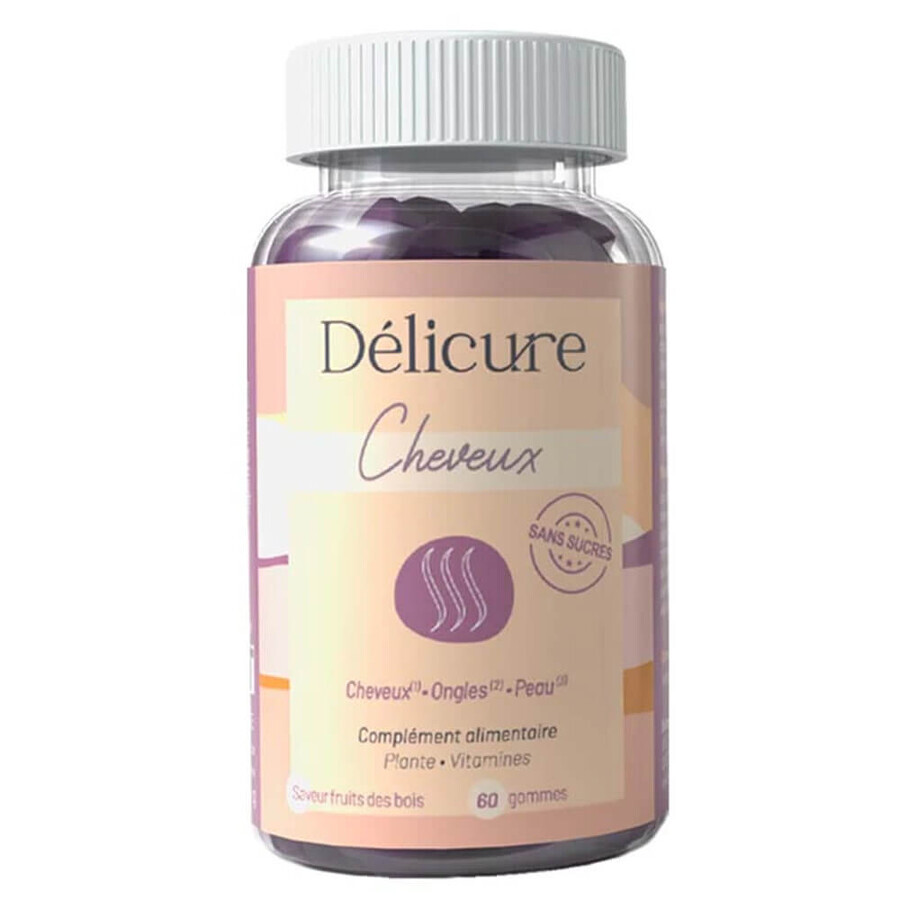 Delicure Hair Taste Raspberry Sugar Free x60 Gum