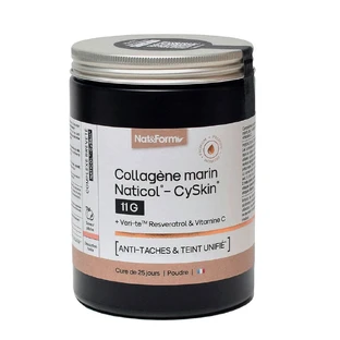 Nat&Form Colágeno Marino Naticol CySkin 11g Antimanchas y tez unificada Sabor Melocotón 365g