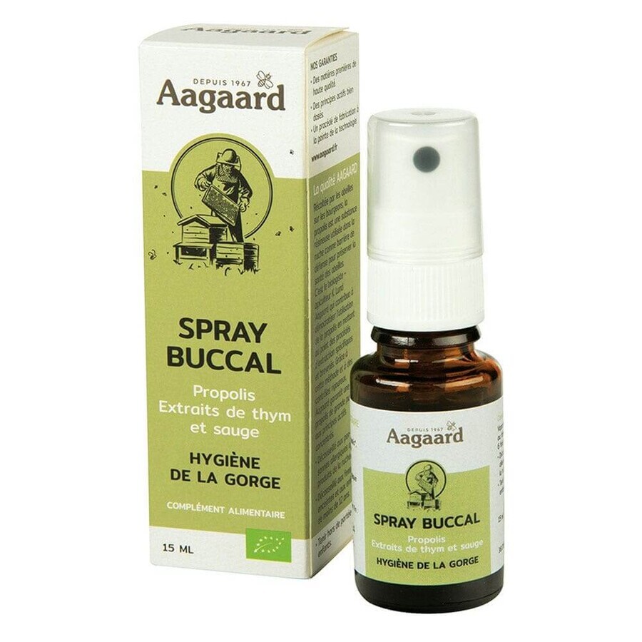 Aagaard Buccal Spray with Organic Propolis Thyme and Sage Extract 15ml