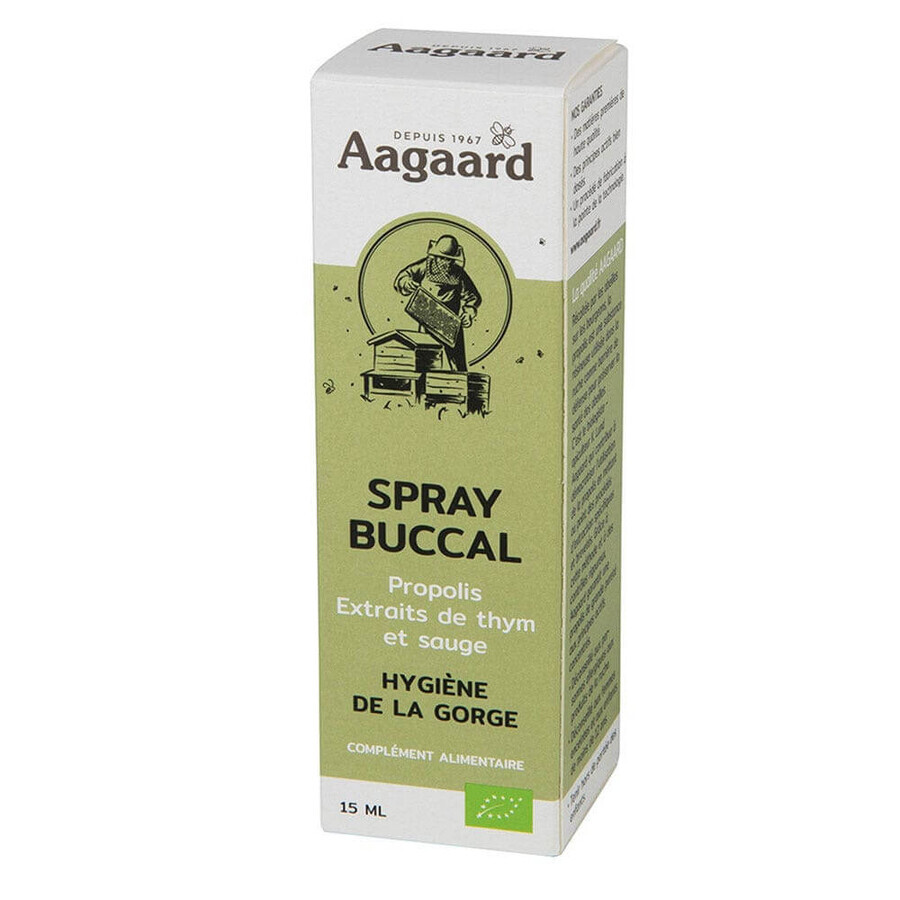 Aagaard Buccal Spray with Organic Propolis Thyme and Sage Extract 15ml