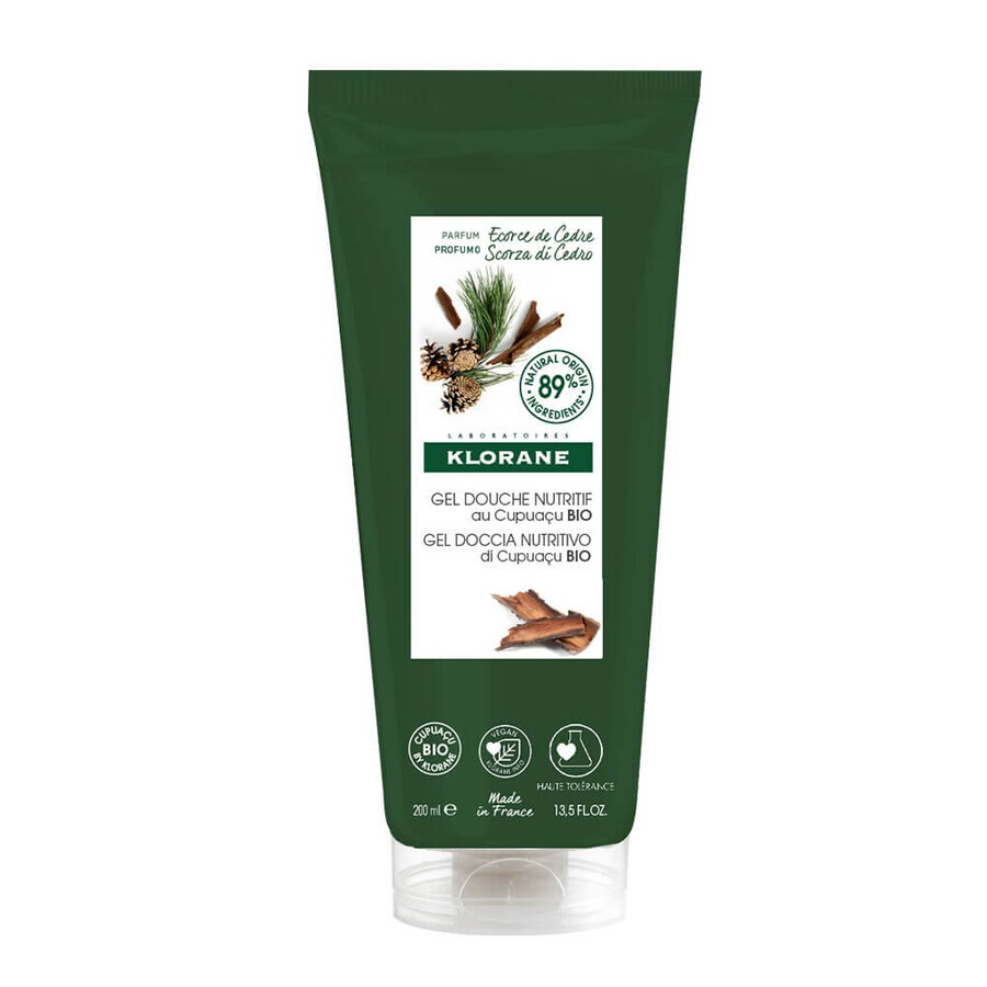 Klorane Gel de duș hrănitor cu coajă de cedru 200ml