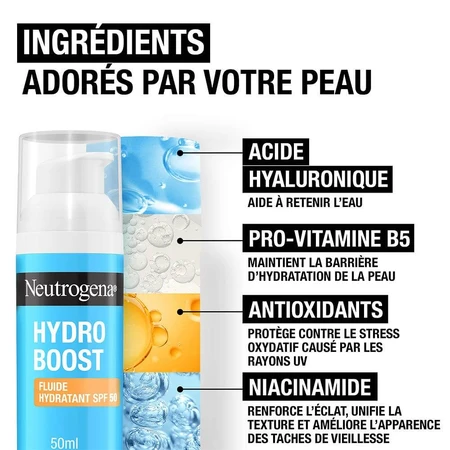 Neutrogena Hydro Boost Hyaluron Fluid met B5 hyaluronzuur en niacinamide SPF 50ml