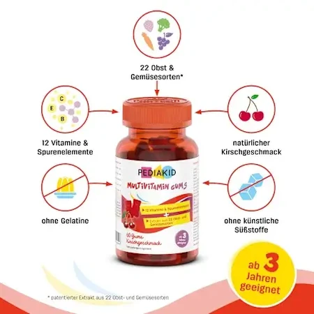 Pediakid Vitamins C Gummies cherry-flavored 60 tablets