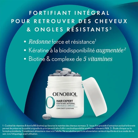 Oenobiol Hair Expert Fortificante Integral Cabello y Uñas 2x60 Comprimidos