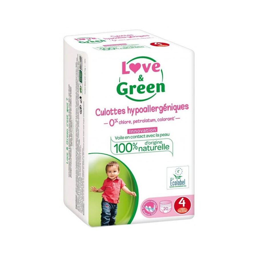 Love&Green Hypoallergene Windeln Größe 4 Maxi von 8 bis 15 kg x20