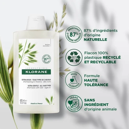 Klorane Avoine Shampoing Extra-doux Tous types de cheveux 400ml