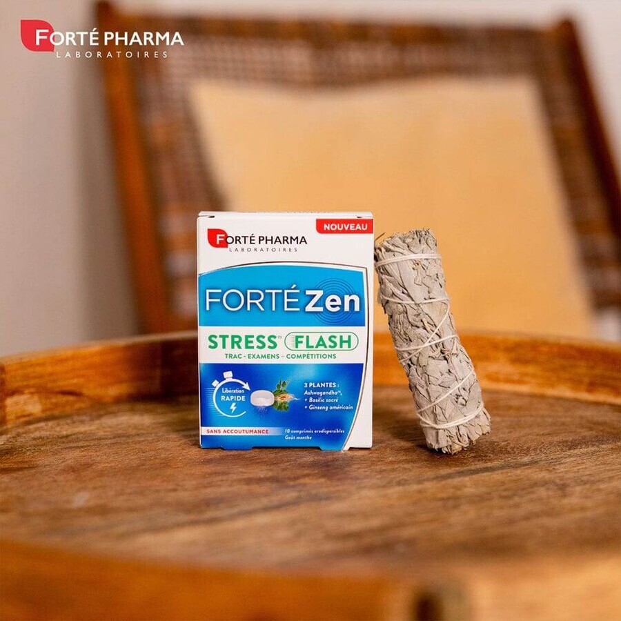 Forté Pharma Forté Zen Stress flash con ashwagandha gusto menta 10 compresse orodispersibili
