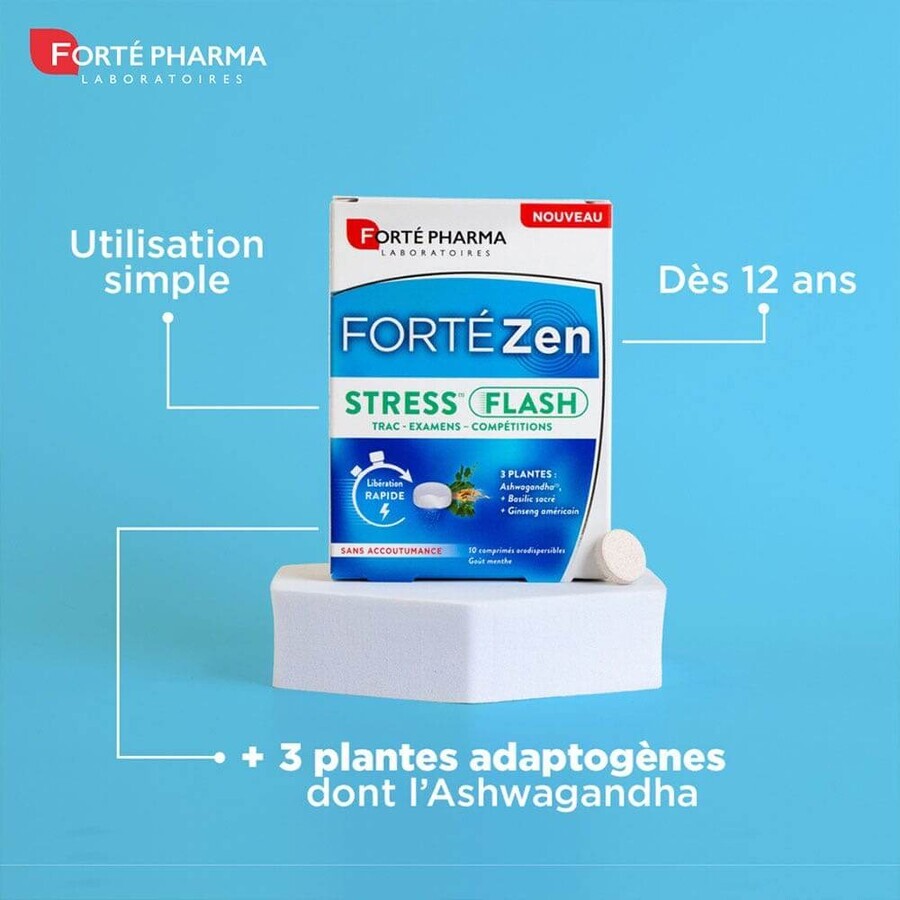 Forté Pharma Forté Zen Stress flash con ashwagandha gusto menta 10 compresse orodispersibili