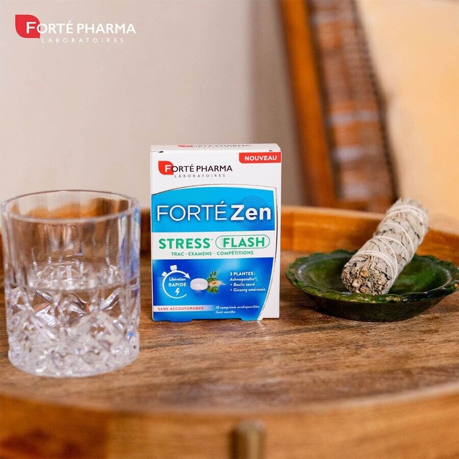 Forté Pharma Forté Zen Stress flash con ashwagandha gusto menta 10 compresse orodispersibili