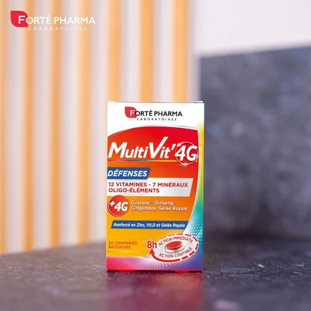 Forté Pharma MultiVit'4G Immuun Defensie Multivitaminen met Zink en Vitamine D 30 tabletten