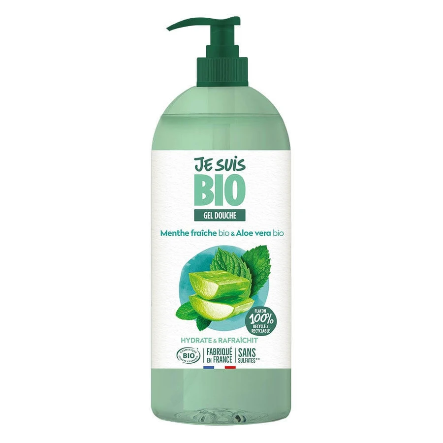 Gel de Ducha Menta Fresca y Aloe Vera Je suis Bio 1l