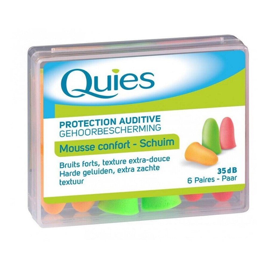 Quies Protection Auditive Mousse Confort 6 Paires