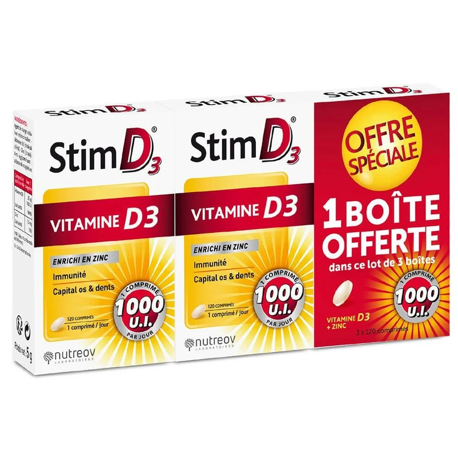 Nutreov Stim D3 Vitamin D3 3x120 Tablets