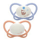 Luc Et Lea Physiological silicone pacifiers without rings Night 6 to 18 months x2
