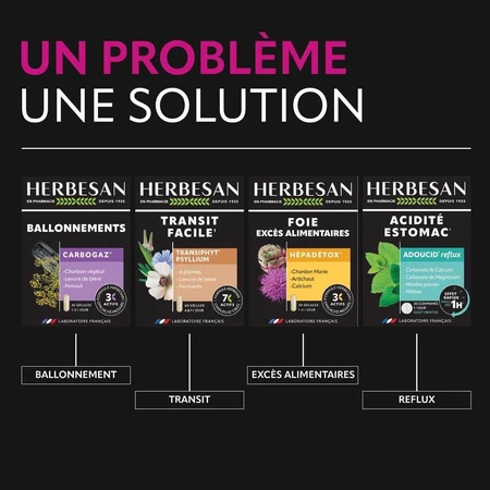Herbesan Probiotiques Intestinal Flore 15 Gélules