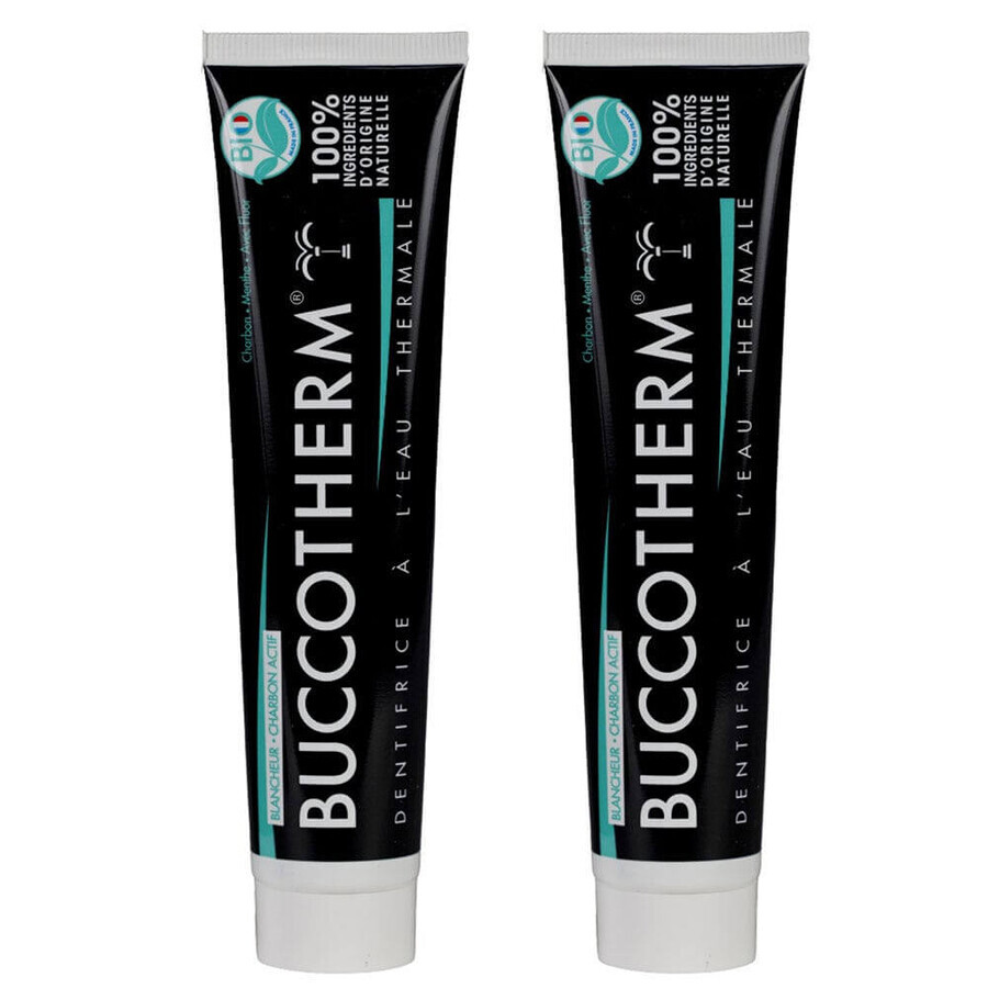 Comprar Buccotherm Dentífrico Blanqueador con Agua Termal y Carbón Bioactivo 2x75ml Buccotherm Dentífrico Blanqueador con Agua Termal y Carbón Bioactivo 2x75ml