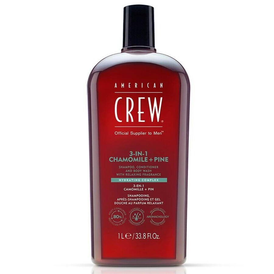 American Crew Shampoo 3 in 1 Kamille + Kiefer 1L