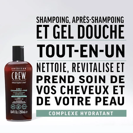 American Crew Shampoo 3 in 1 Kamille + Kiefer 1L