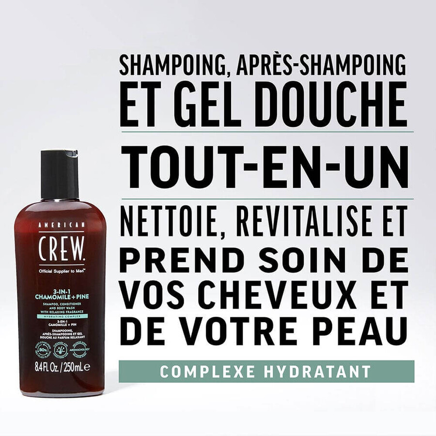 American Crew Shampoo 3 in 1 Kamille + Kiefer 1L