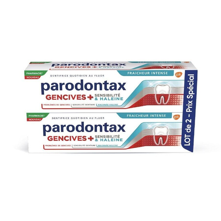 Parodontax Toothpaste Intense Freshness Gums + Sensitivity & Breath 2x75ml