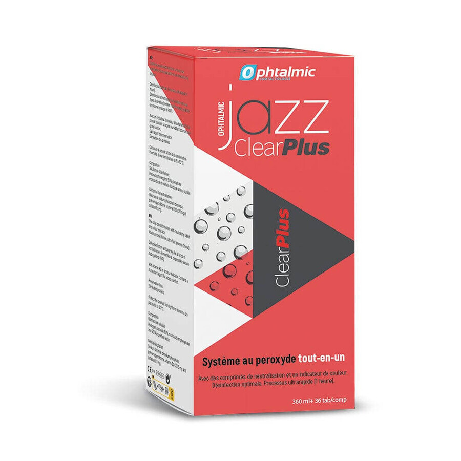 Ophtalmic ClearPlus Jazz oxidizing solution for soft and hard lenses 360 ml + 36 tablets