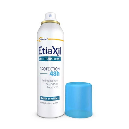 Etiaxil Anti-Transpirant Aerosol Deodorant 48h Protect Achselhöhlen Mäßige Transpiration Empfindliche Haut 2x150ml