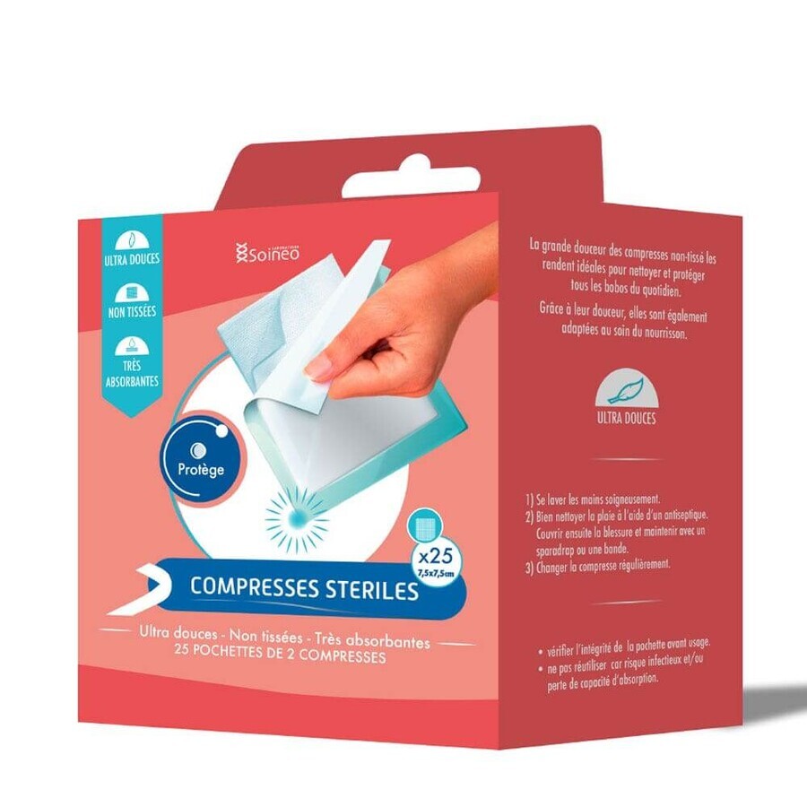 Buy Soineo Sterile nonwoven tablets 7.5x7.5 cm x25 Soineo Sterile nonwoven tablets 7.5x7.5 cm x25