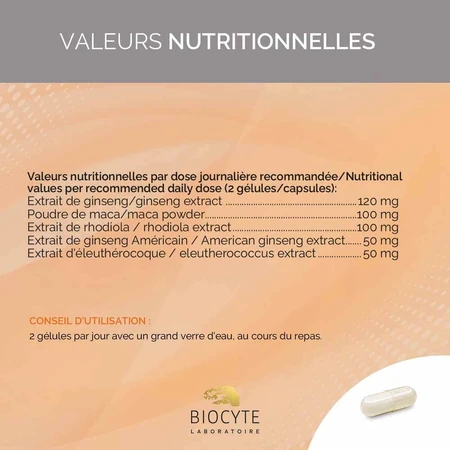 Biocyte Santé 5 Ginseng Forte 40 Gélules