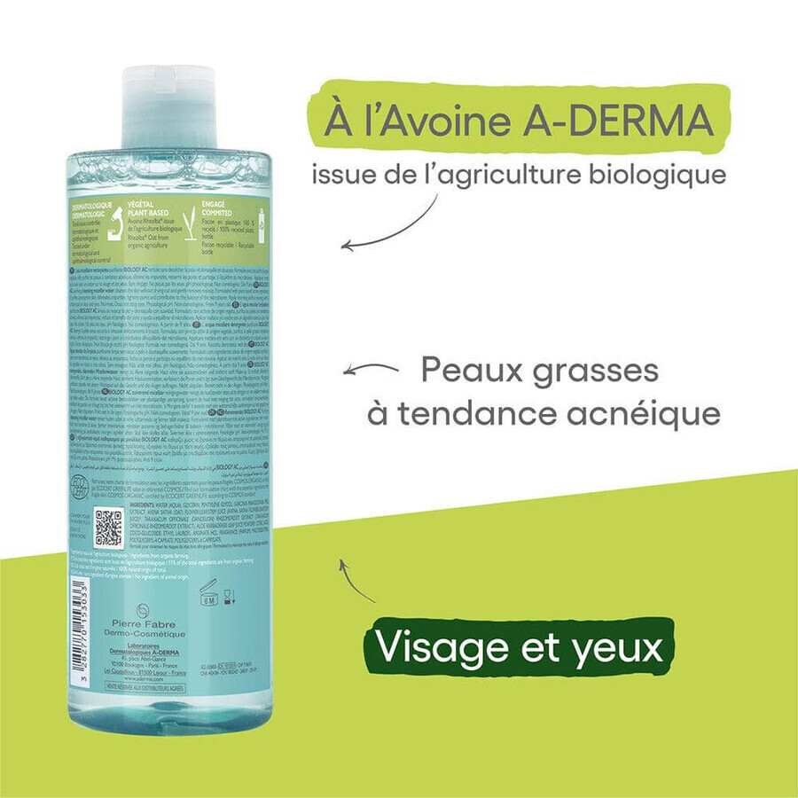 A-Derma Biology AC Apă micelară purificatoare Bio 400ml A-Derma Biology AC Apă micelară purificatoare Bio 400ml