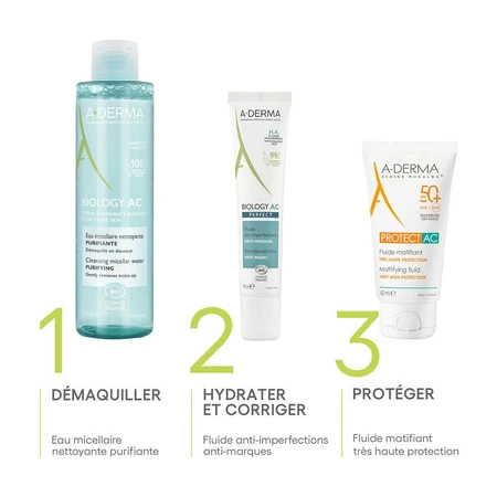 A-Derma Biology AC Eau Micellaire Nettoyante Purifiante Bio 400ml