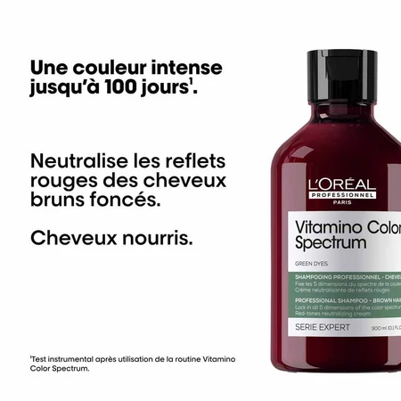 L'Oréal Professionnel Vitamino Color Spectrum Shampoing neutralisant reflets rouges pour cheveux bruns 300ml