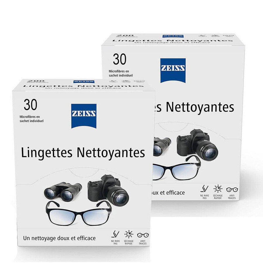 Zeiss Lingettes de nettoyage pour lunettes 2x30