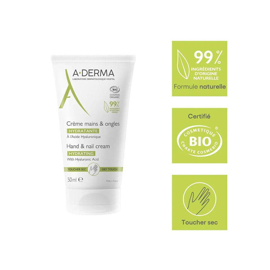 A-Derma Hand en Nagel Hydraterende Crème met Bio Hyaluronzuur 50ml
