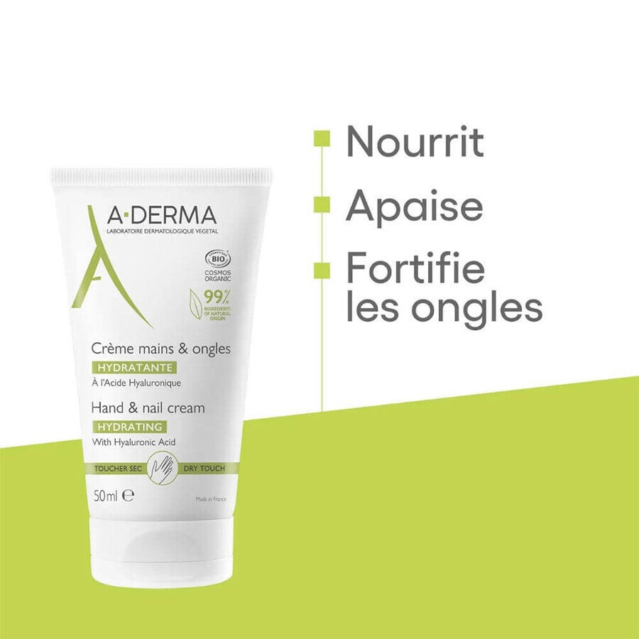 A-Derma Hand en Nagel Hydraterende Crème met Bio Hyaluronzuur 50ml