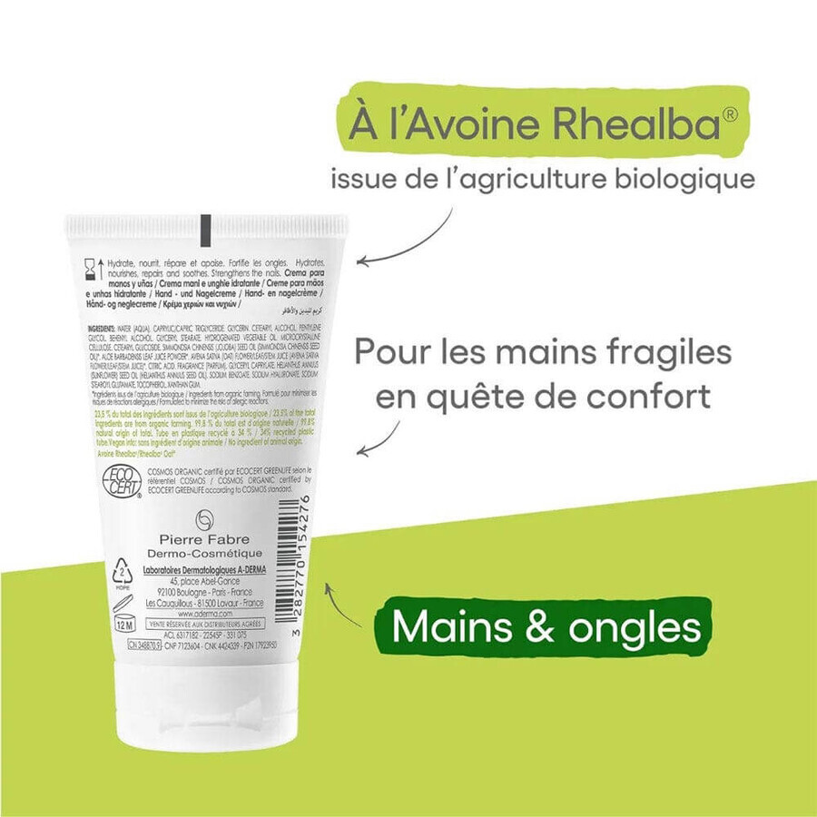 A-Derma Hand en Nagel Hydraterende Crème met Bio Hyaluronzuur 50ml