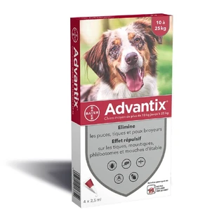 Advantix 4 Enkelvoudige dosis pipetten Voor middelgrote honden 10-25kg 25kg
