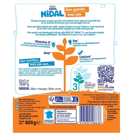 Nestlé Nidal Milk Powder 2 6-12 months 800g
