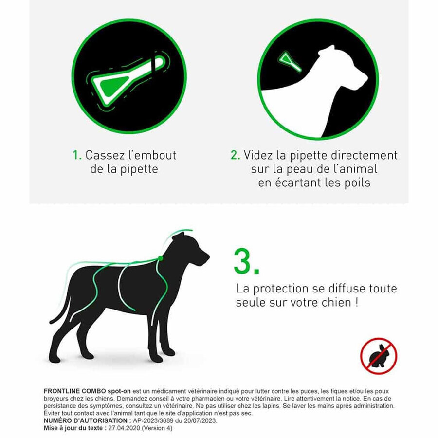 Frontline Combo Spot-on Chien L de 20-40kg 6 Pipettes de 4,02ml