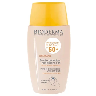 Crème fluide pour peaux mixtes et grasses SPF 50+ Très foncée Photoderm Nude Touch, 40 ml, Bioderma