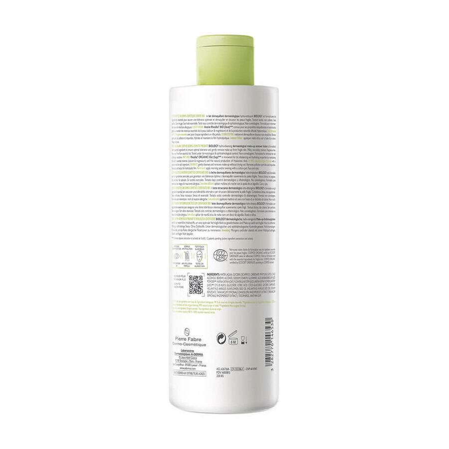 A-Derma Biology Organic Moisturizing Cleansing Milk 400 ml