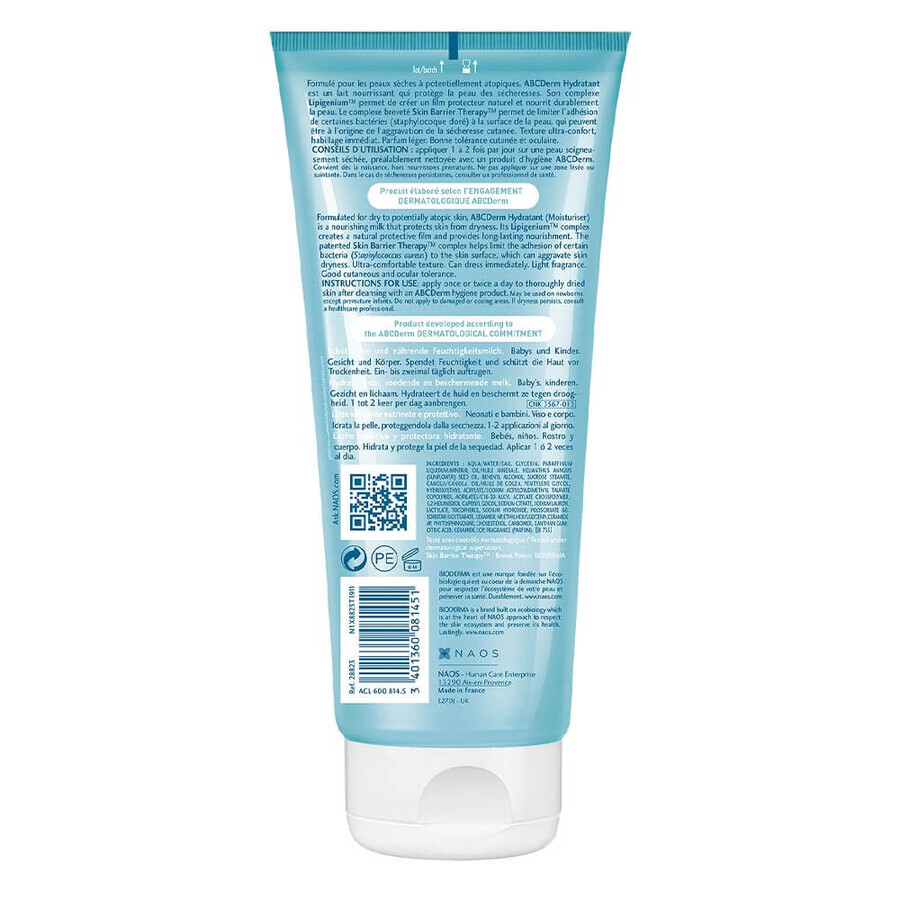 Bioderma Abcderm Trattamento Idratante Corpo e Viso Buona Tolleranza 200ml