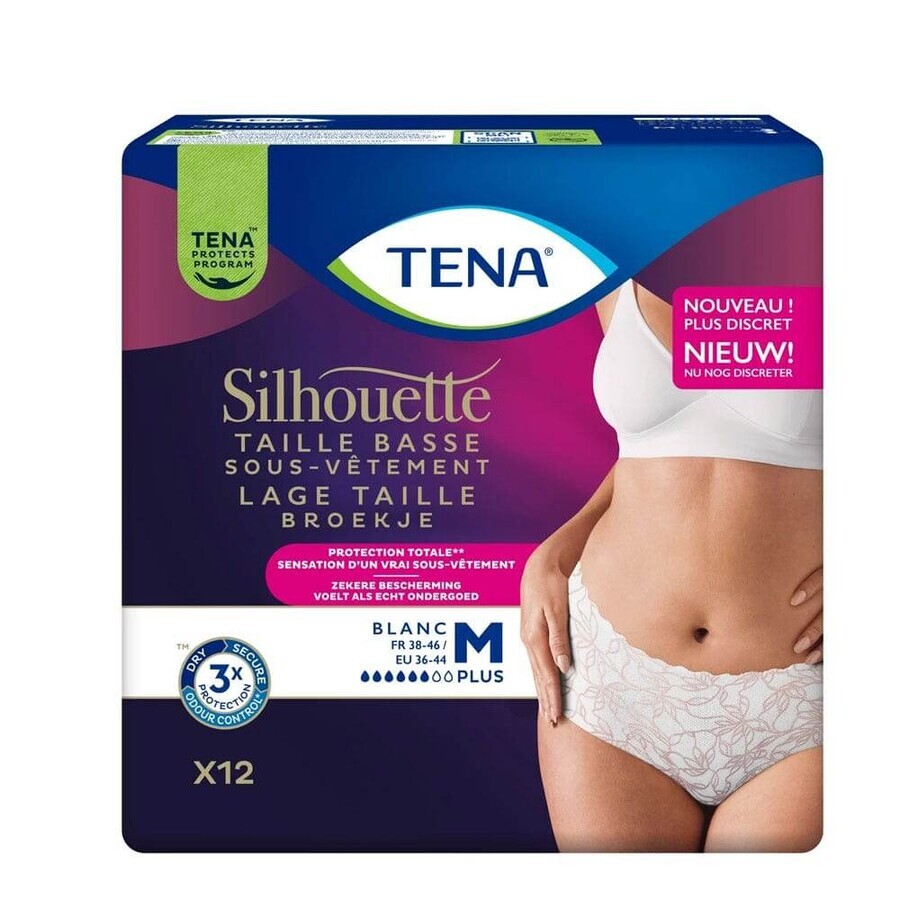 Tena Silhouette Women's Underwear Urinary Protect Low Waist Plus Le Blanc