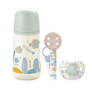 Suavinex Geschenkset Dreams voor fles + fopspeen + opzetstuk 0 tot 6 maanden 270 ml