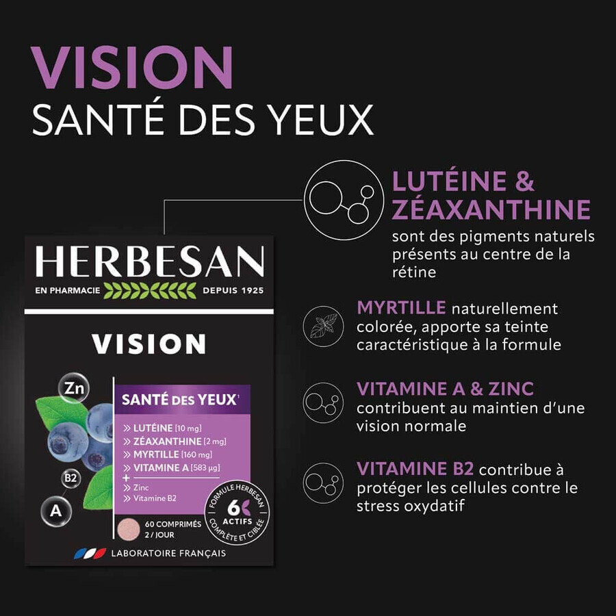 Herbesan Vision Santé Des Yeux 60 Comprimés