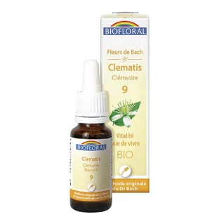 Biofloral N°9 Clematite Bio Demeter Fleurs De Bach Vitalite Joie De Vivre 25ml