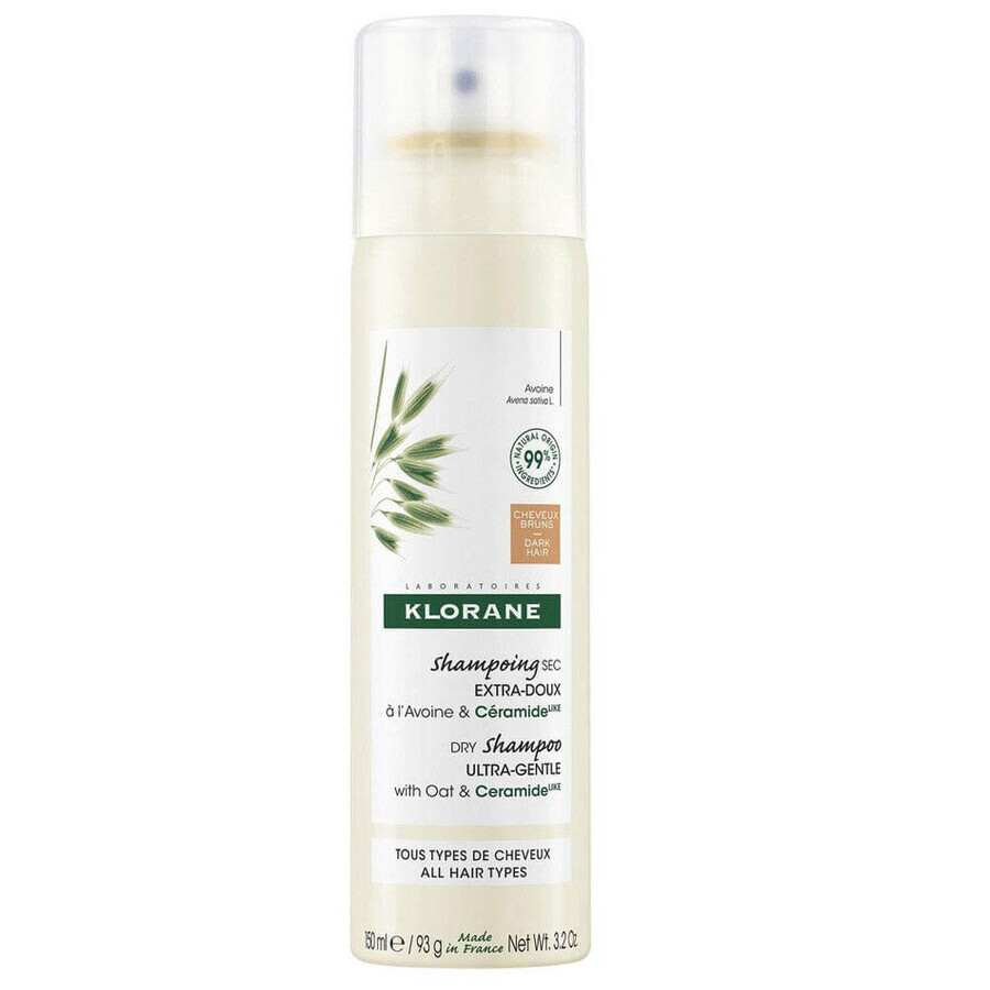 Klorane Avena Shampoo Secco al Latte D'avena Capelli scuri 150ml